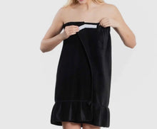 Load image into Gallery viewer, Black Plush Spa Wrap