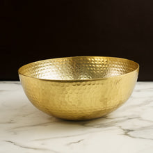 Load image into Gallery viewer, Gold Round Hammered Bowl