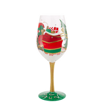 Load image into Gallery viewer, Santa’s Chuggin’ Along Lolita Wine Glass