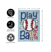 Load image into Gallery viewer, Play Ball Y’all Burlap Garden Flag