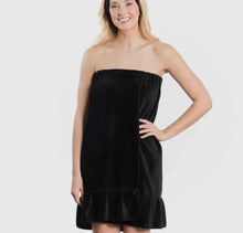 Load image into Gallery viewer, Black Plush Spa Wrap