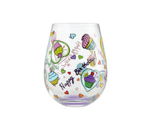 Load image into Gallery viewer, Birthday Cupcakes Stemless Lolita Wine Glass