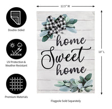 Load image into Gallery viewer, Home Sweet Home Eucalyptus Garden Burlap Flag