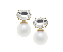 Load image into Gallery viewer, Brooke Rhinestone & Pearl Drop Earrings