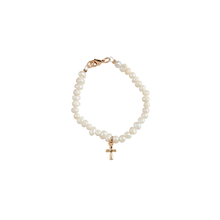 Load image into Gallery viewer, Petite Pearl & Cross Bracelets