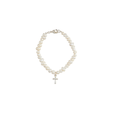 Load image into Gallery viewer, Petite Pearl & Cross Bracelets