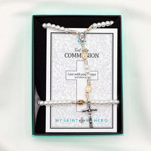 Load image into Gallery viewer, First Communion Pearl Bracelet & Rosary Set
