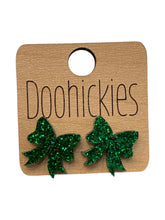Load image into Gallery viewer, Glitter School Spirit Bow Studs