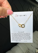 Load image into Gallery viewer, Love Yourself Interlocking Hearts Necklace
