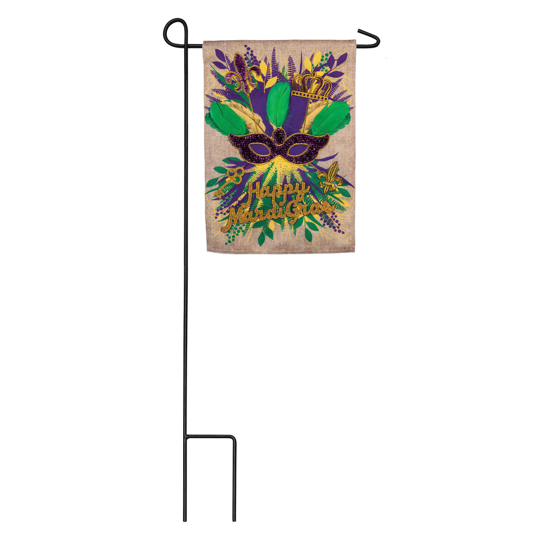 Mardi Gras Swag Garden Burlap Flag