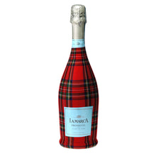 Load image into Gallery viewer, Red &amp; Green Christmas Tartan Prosecco Bottle Wrap
