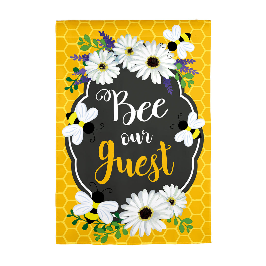 Bee Our Guest Frame Applique Garden Flag