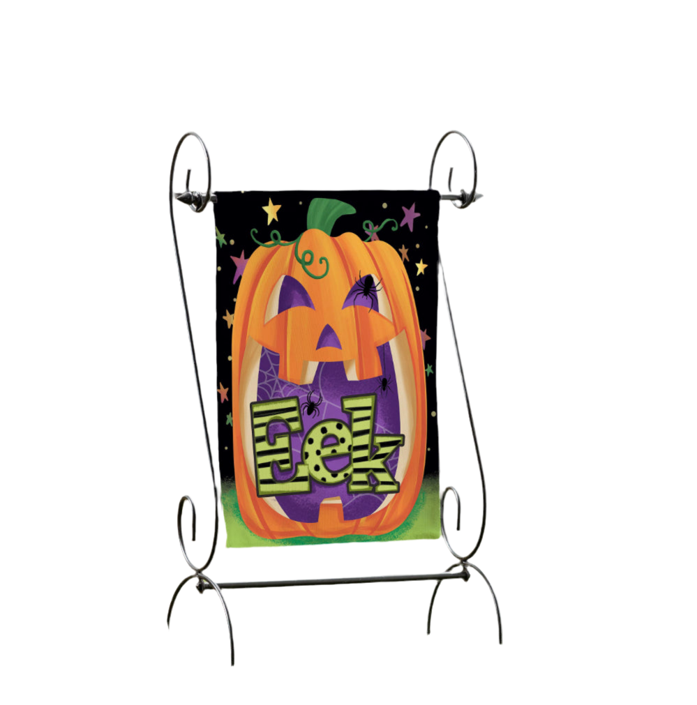 Boo Jack Pumpkin Suede Garden Flag