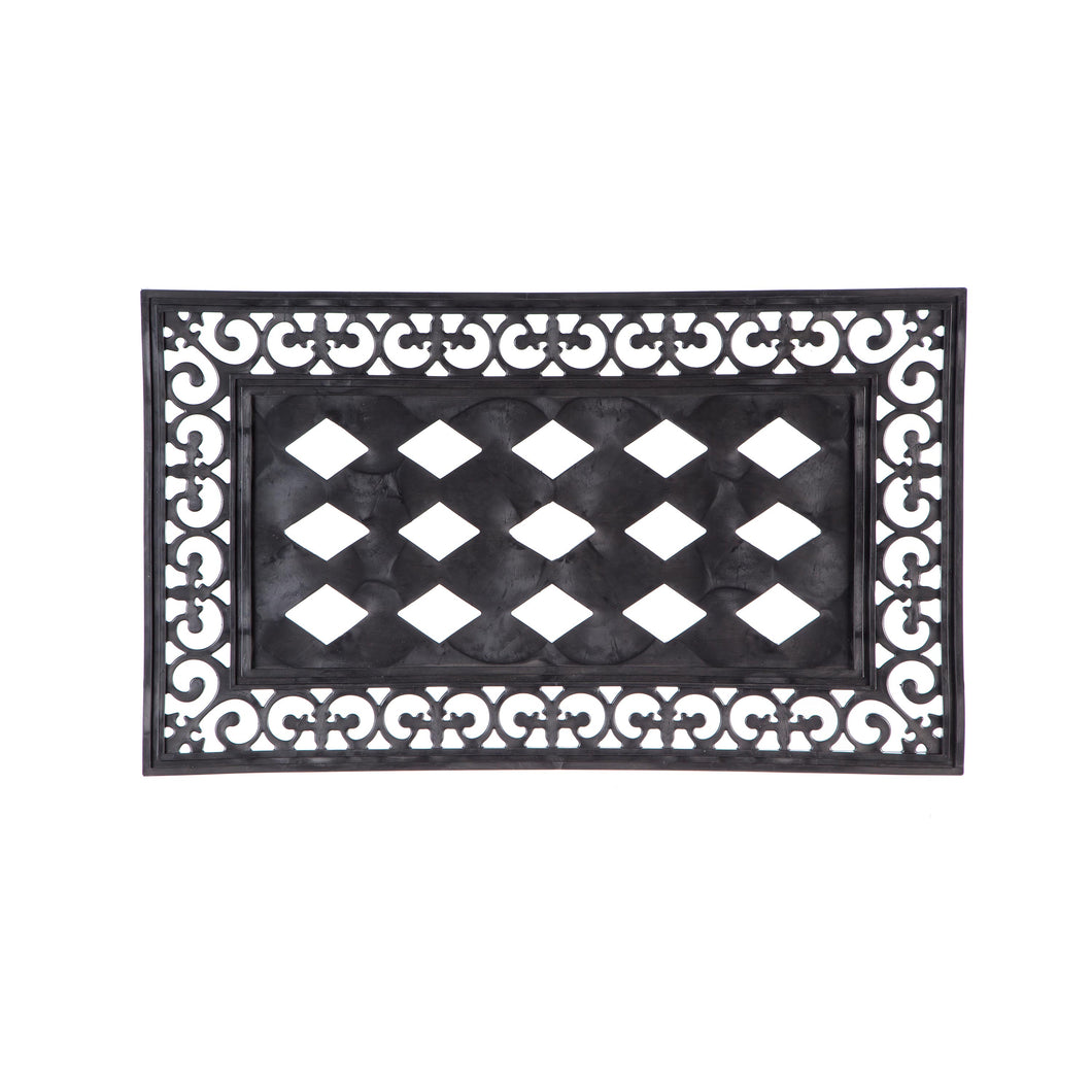 Black Fleur Scroll Sassafras Mat Tray