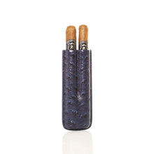 Load image into Gallery viewer, Keep It Fresh Ostrich Leather Double Cigar Holder

