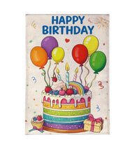 Load image into Gallery viewer, Happy Birthday Party Cake Burlap Garden Flag
