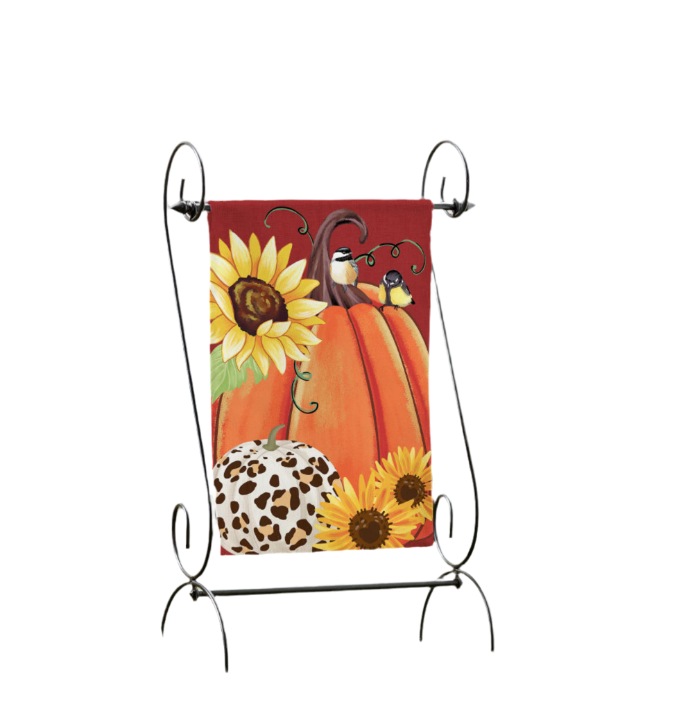 Animal Print Pumpkin Garden Suede Flag