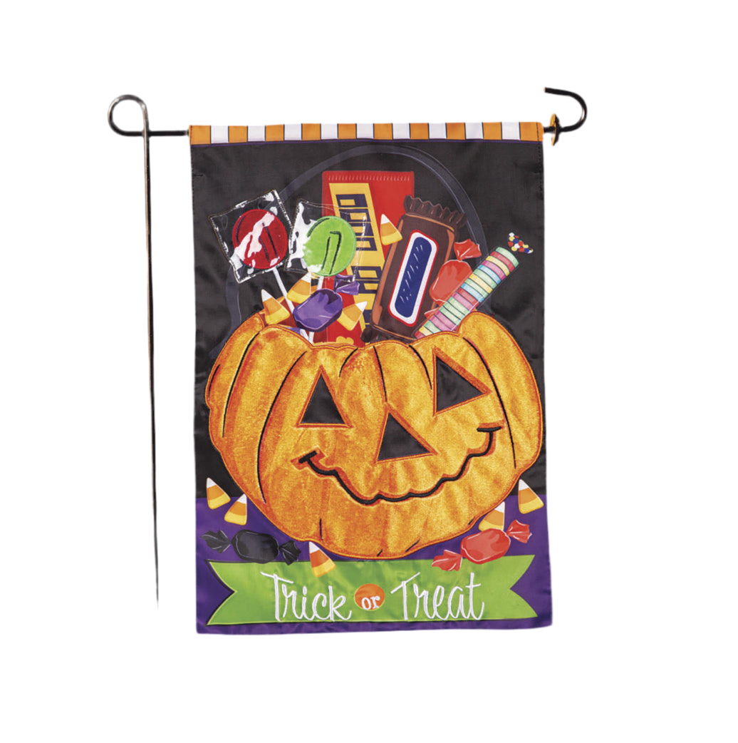 Trick or Treat Candy Pumpkin Garden Flag