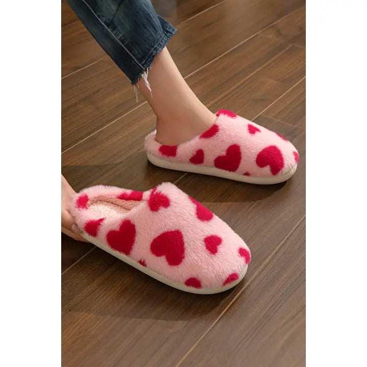 Heart Plush Slippers