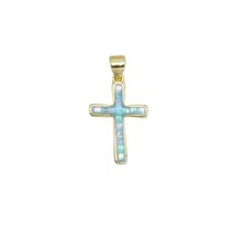 Load image into Gallery viewer, Abalone Mother of Pearl Cross on Gold Chain Necklace
