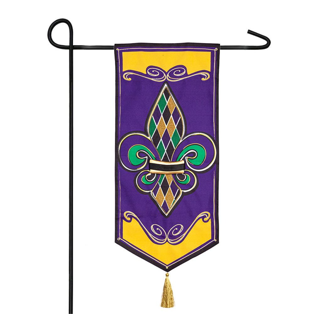 Mardi Gras Fleur de Lis Everlasting Impression Garden Flag