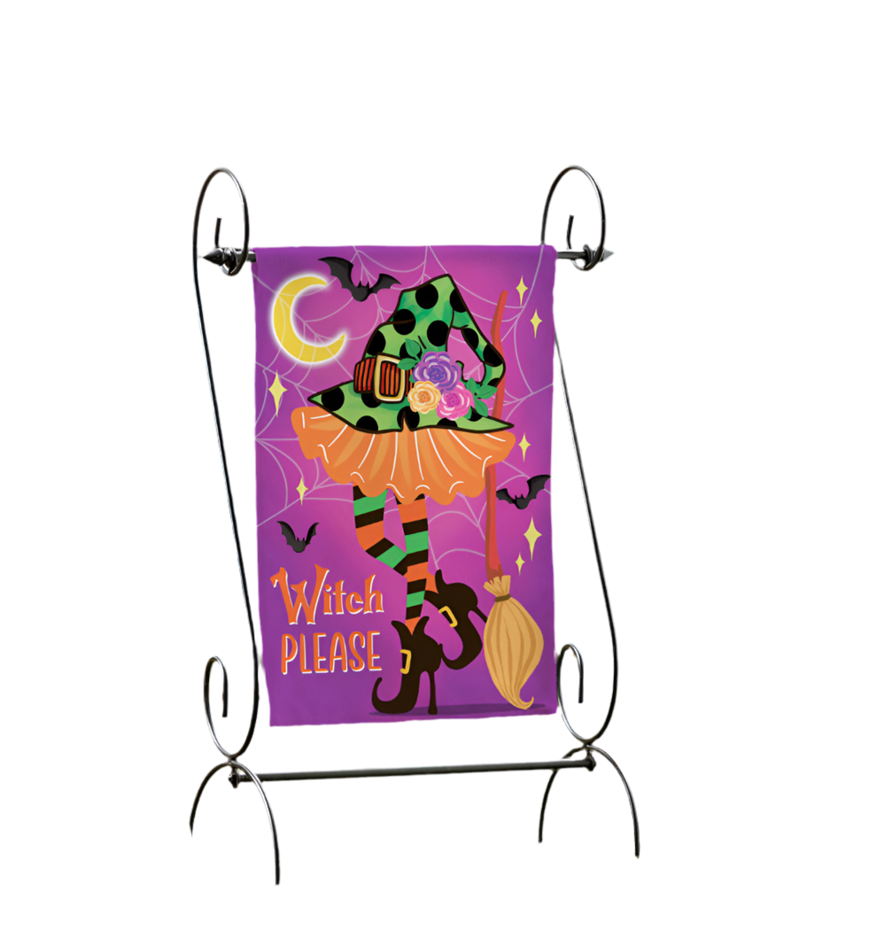 Witch Please Suede Garden Flag