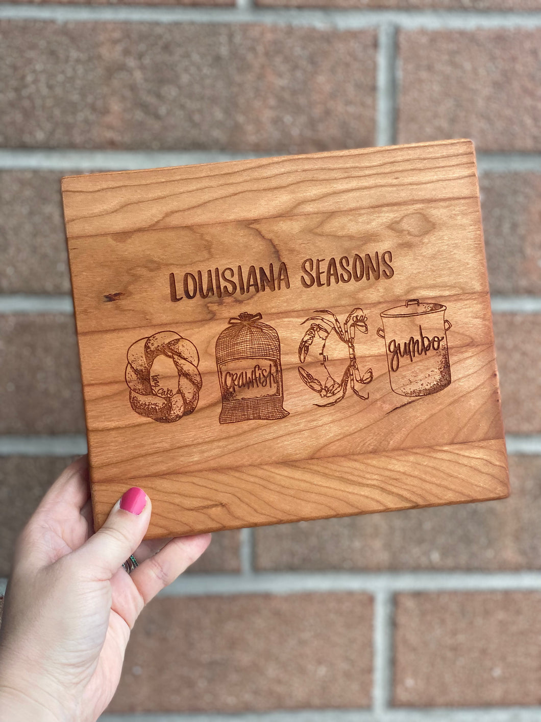 Louisiana Seasons with Crab Smith Cutting Board