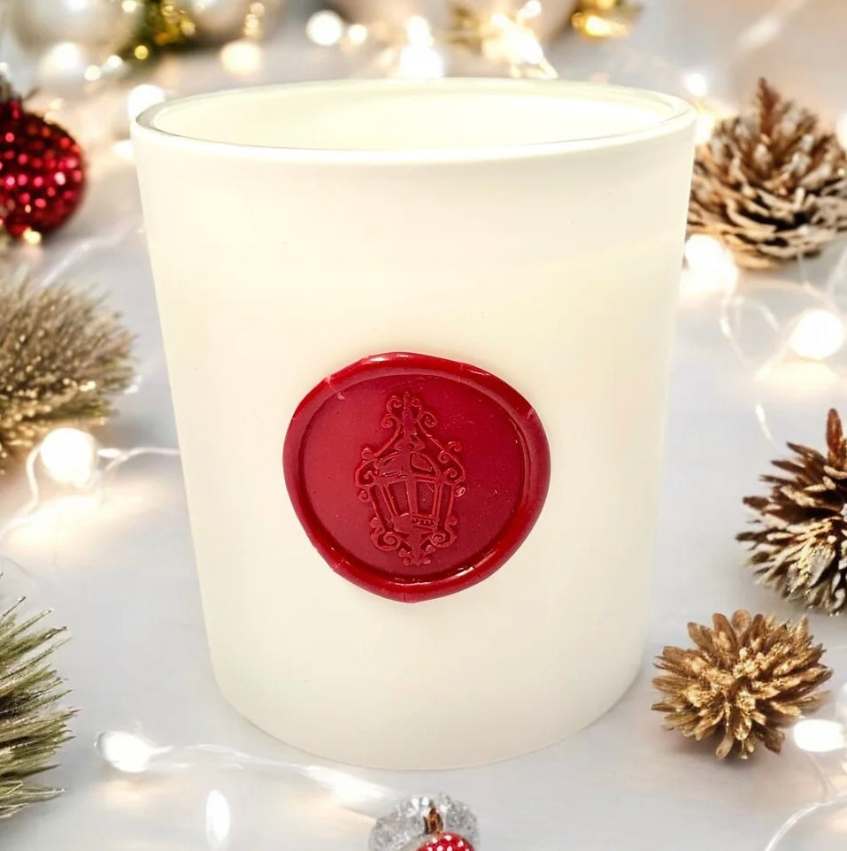 Peppermint Twist 10oz White Frosted Candle