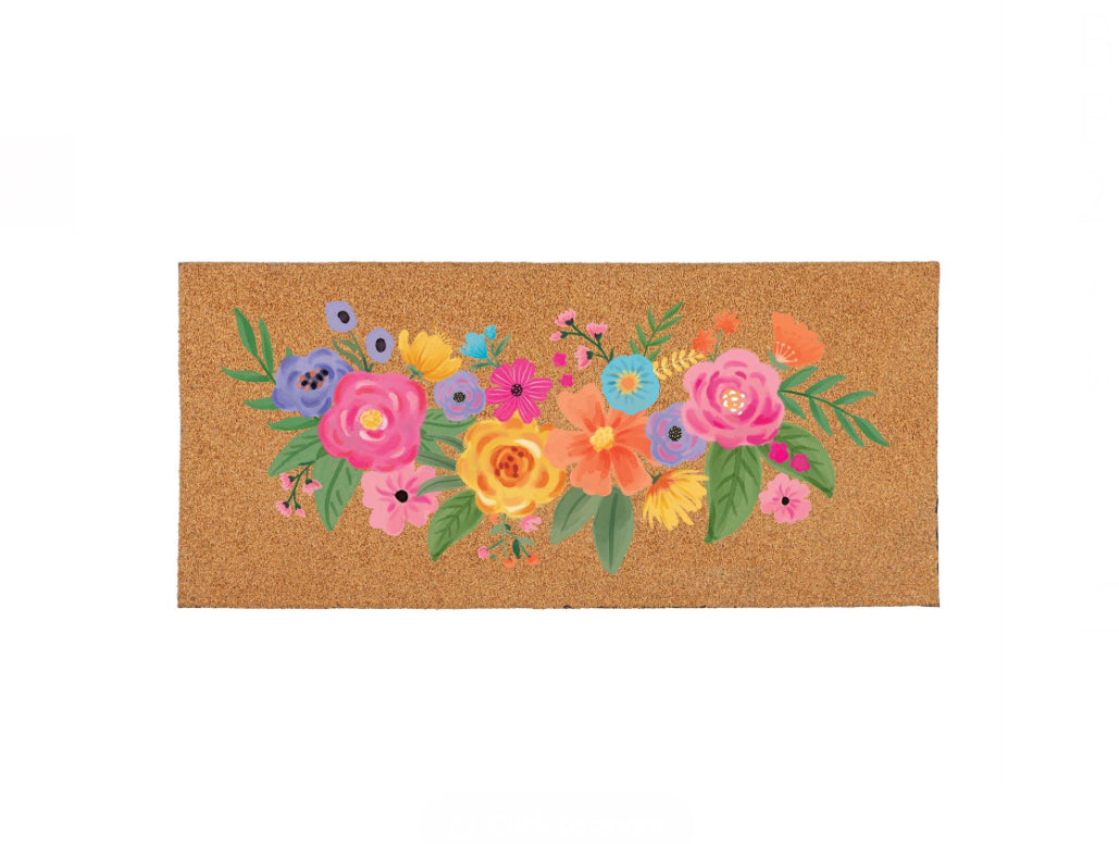 Spring Blossom Flocked Coir Sassafras Mat