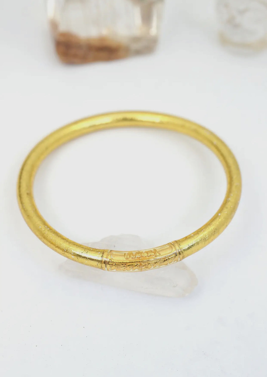 Light Gold Thai Buddhist Temple Bangle Bracelet