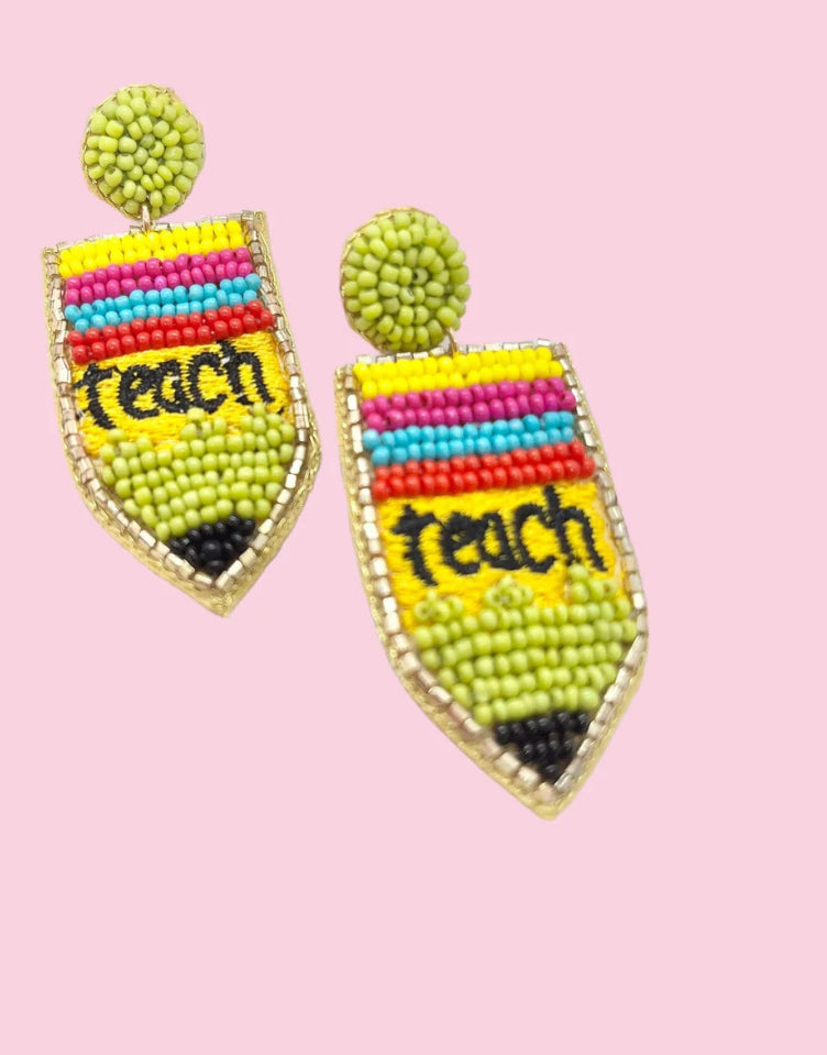 Teach Pencil Post Earrings