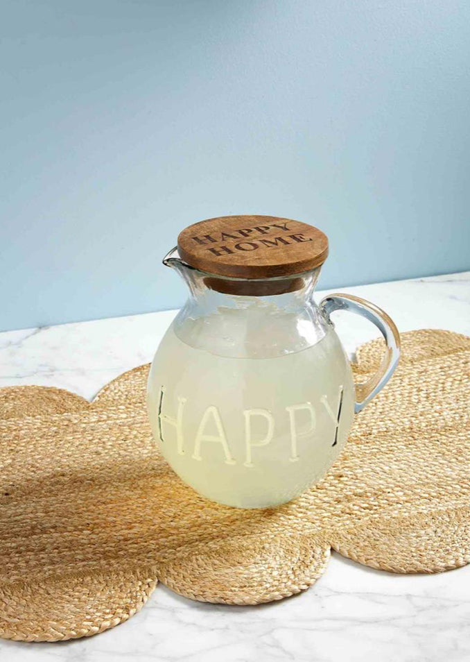 Happy Glass Pitcher