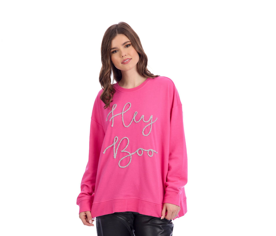 Hey Boo Pink Sweatshirt