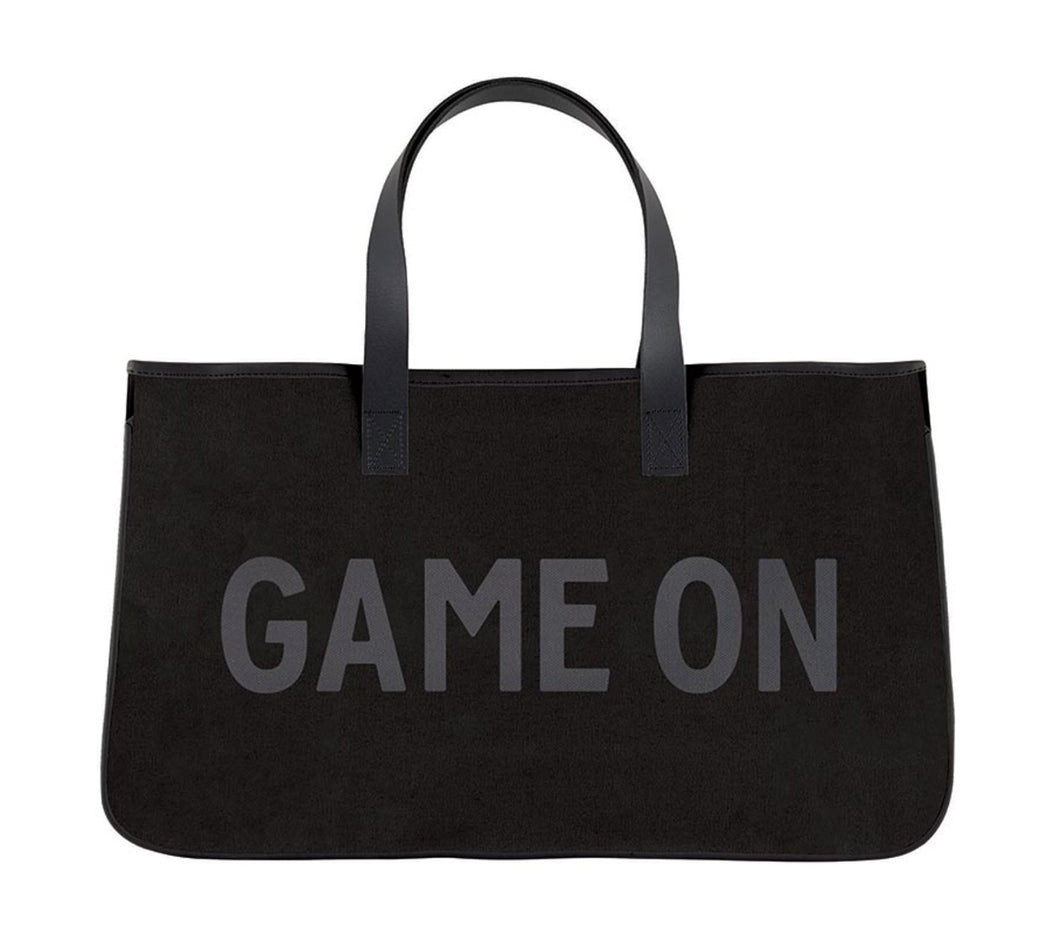 Game On Black Canvas Tote