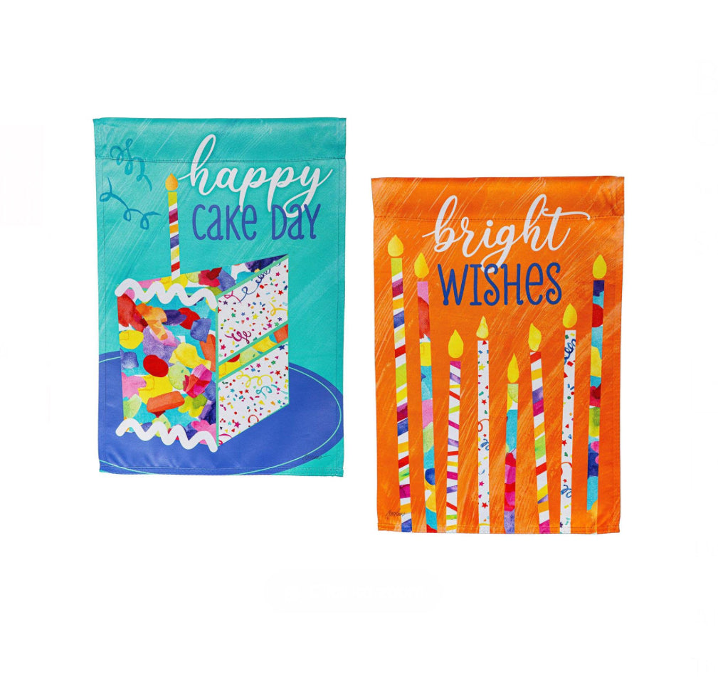 Birthday Party Reversible Suede Garden Flag