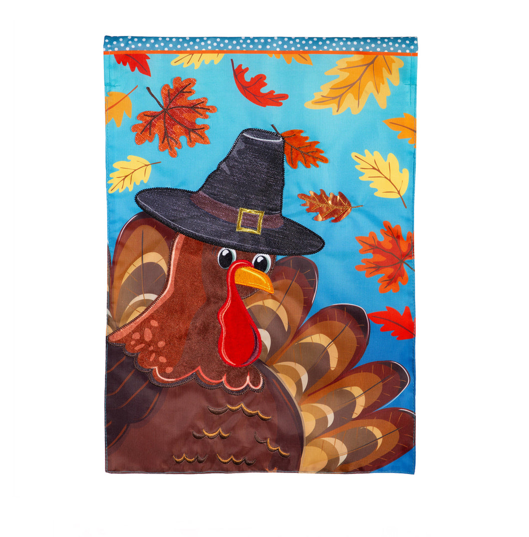 Turkey Time Appliqué Garden Flag