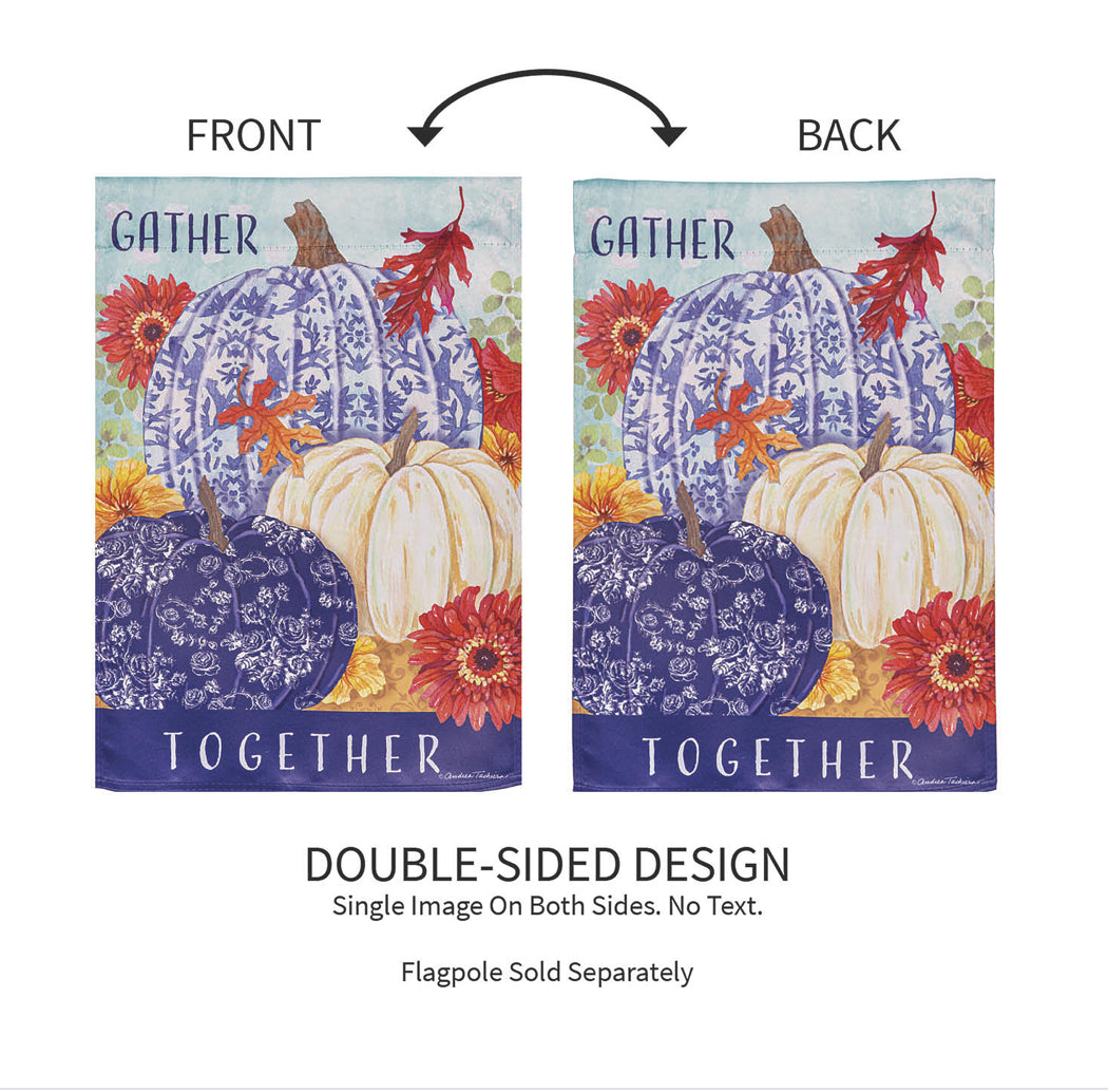 Changing Seasons Pumpkins Suede Garden Flag