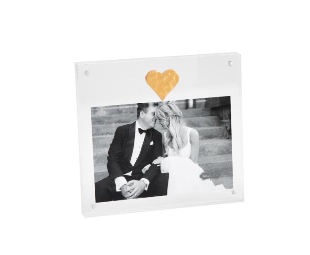 Gold Heart Acrylic Frame