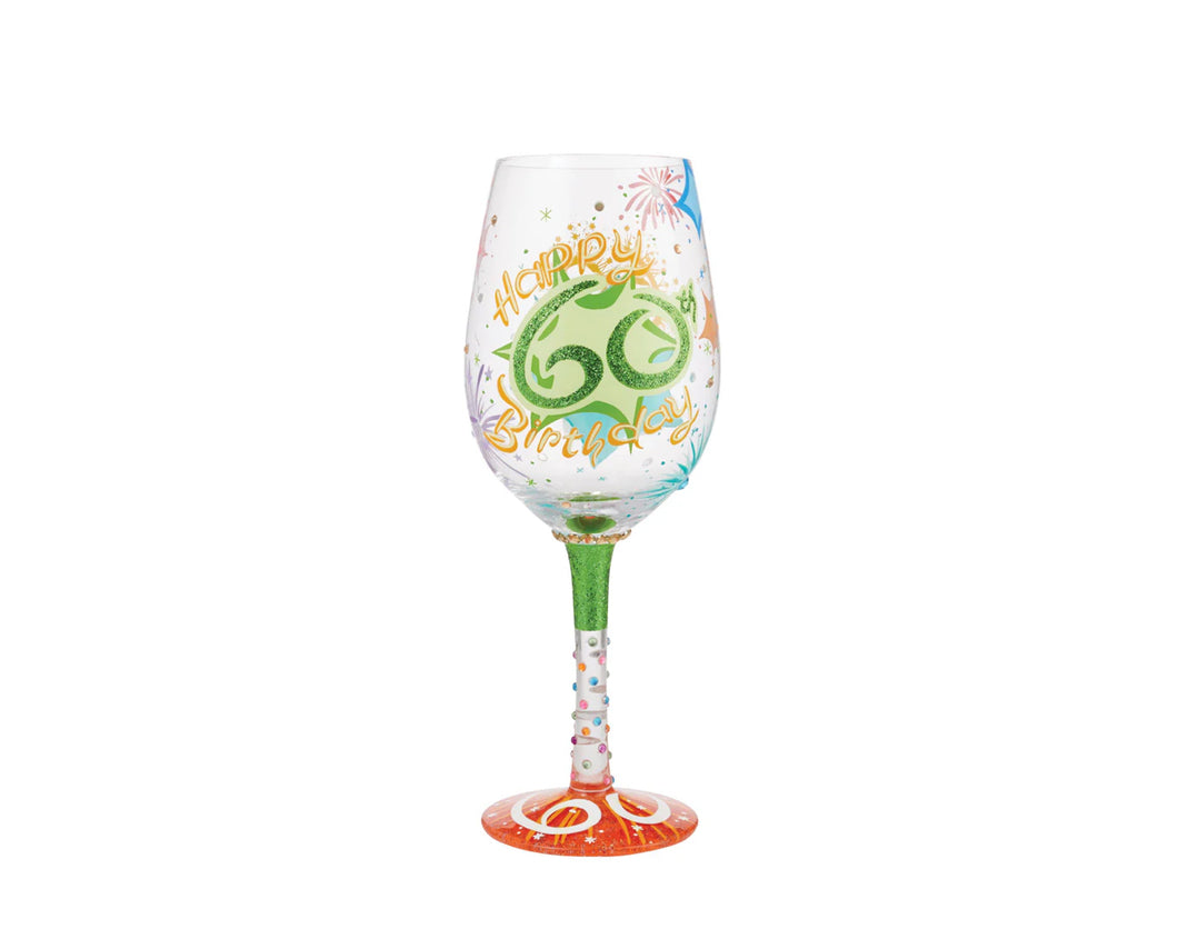 60th Birthday Lolita Wine Glass