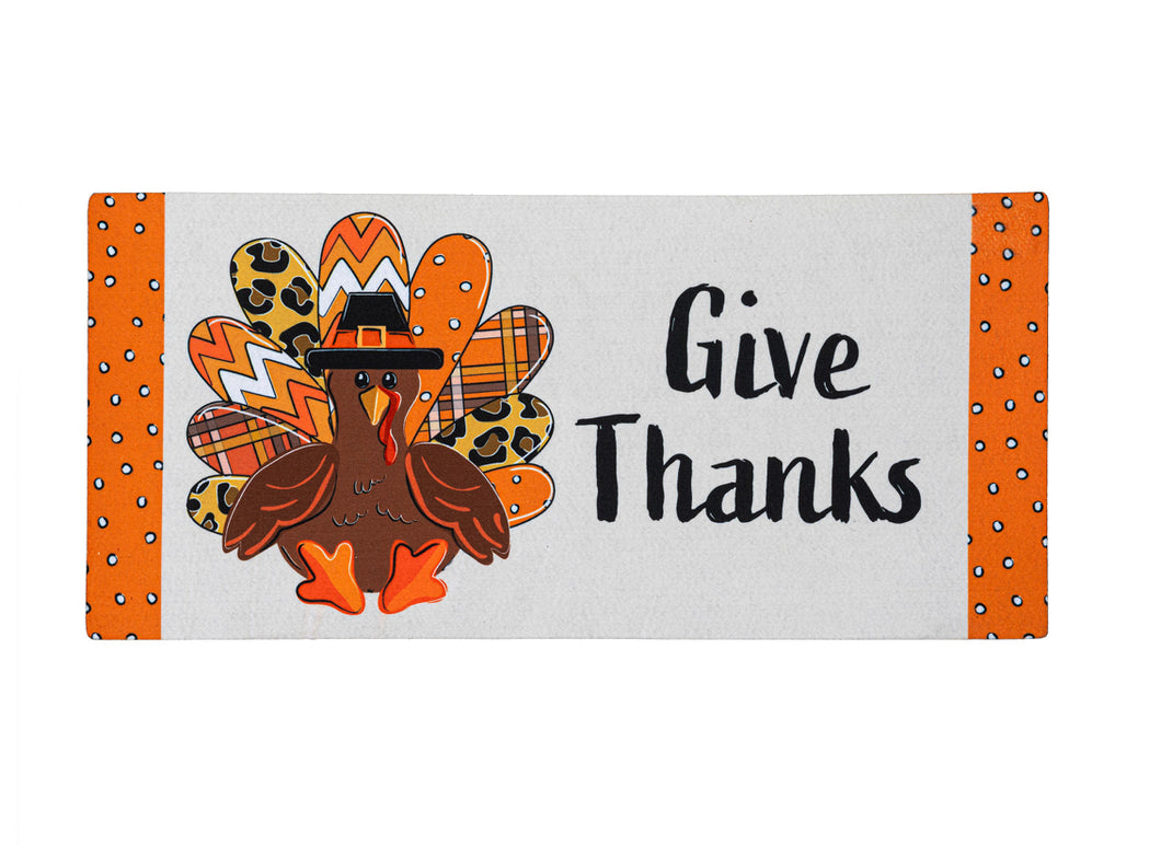 Give Thanks Patterned Turkey Sassafras Switch Mat