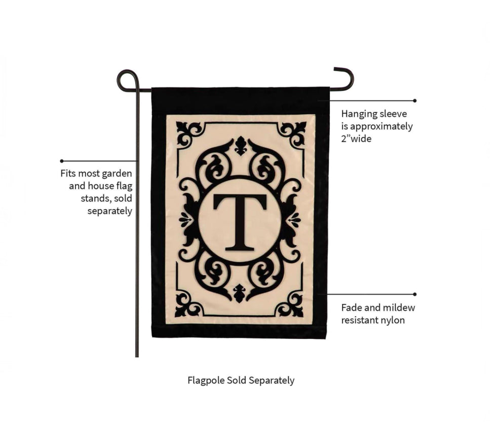 Cambridge T Monogram Garden Flag