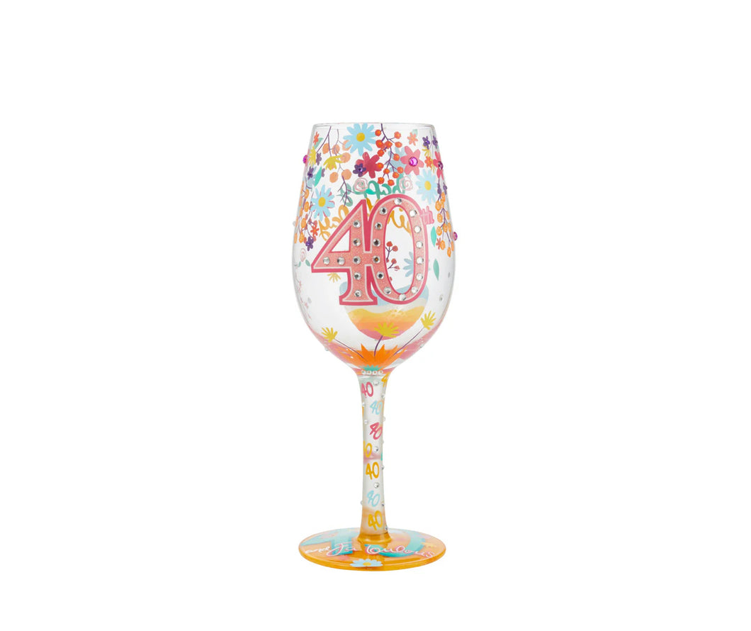 Happy 40th Birthday Lolita Wine Glass