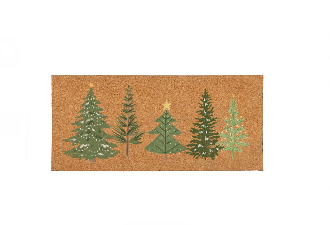 Shades of Green Flocked Coir Sassafras Mat