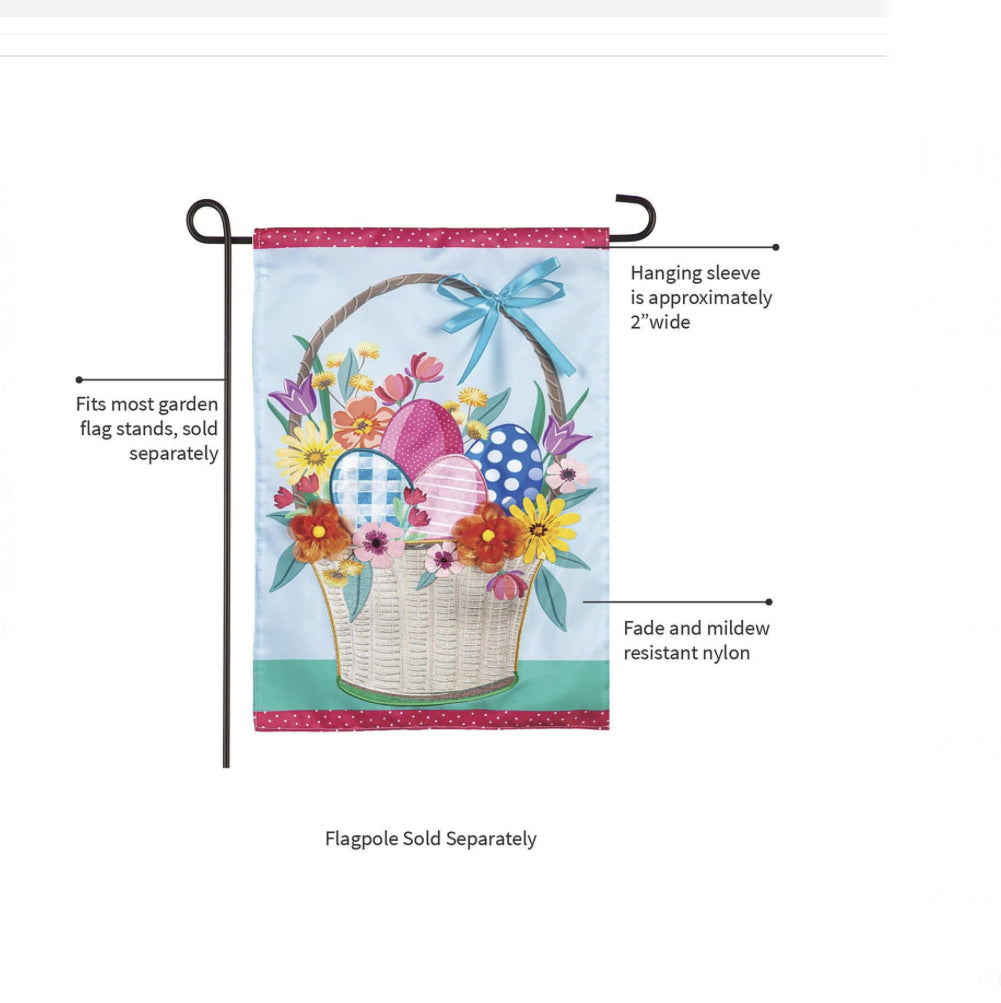 Easter Basket Appliqué Garden Flag