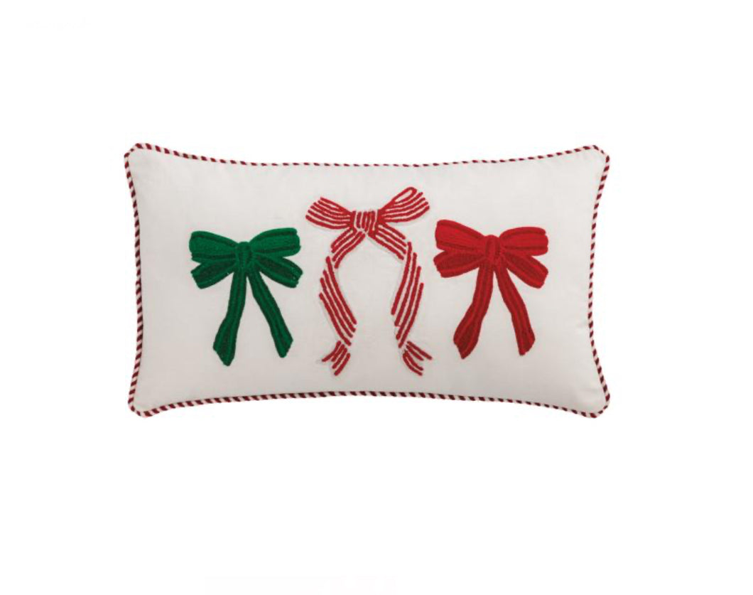 Bow Whimsy Crewel Pillow