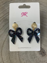 Load image into Gallery viewer, Glitter Bow Dangle Earrings
