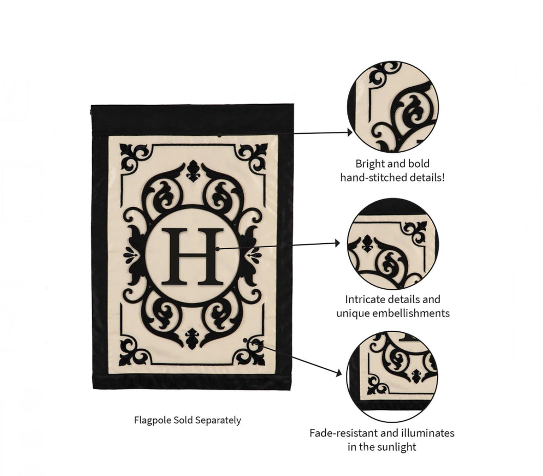 Cambridge H Monogram Garden Flag