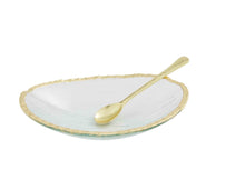 Load image into Gallery viewer, Glass With Gold Dip Bowl Set
