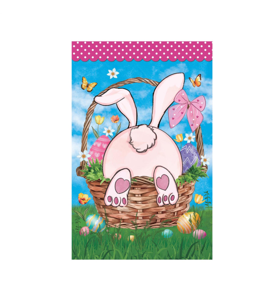 Basket Bunny Appliqué Garden Flag