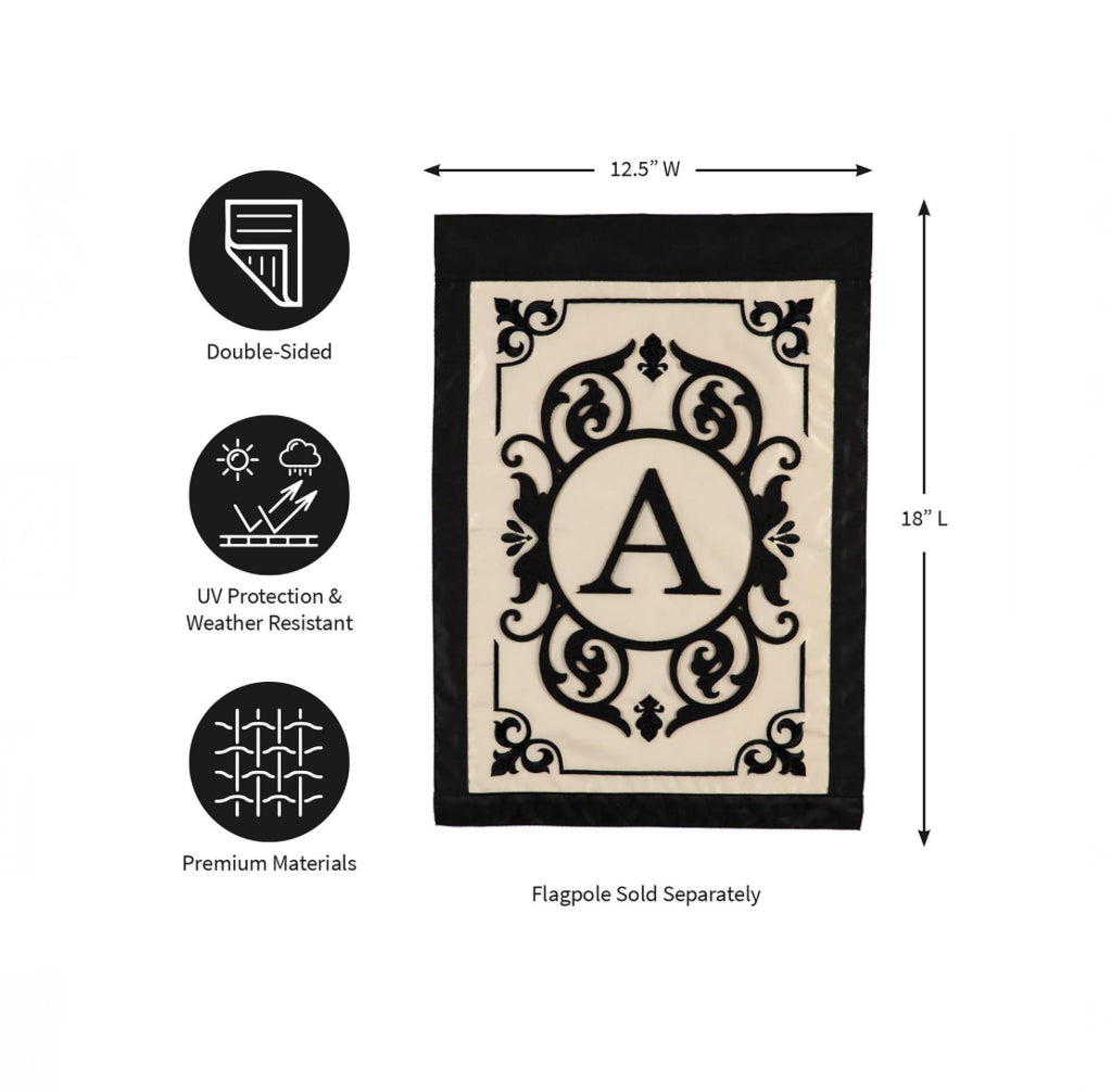 Cambridge A Monogram Garden Flag